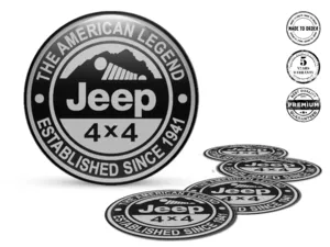 Jeep Adesivi Cupola Resina Loghi Cerchio Gara